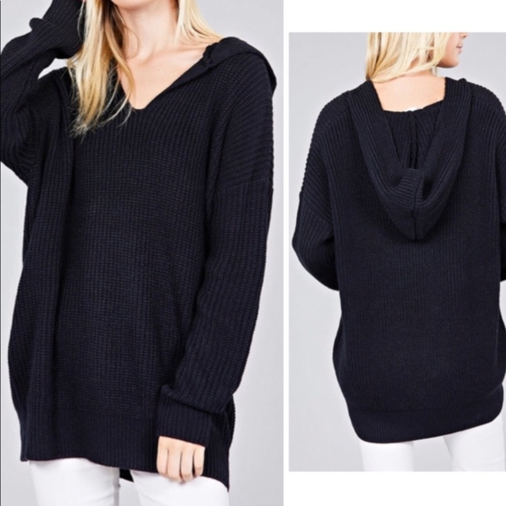 Dolman sleeve hoodie sweater